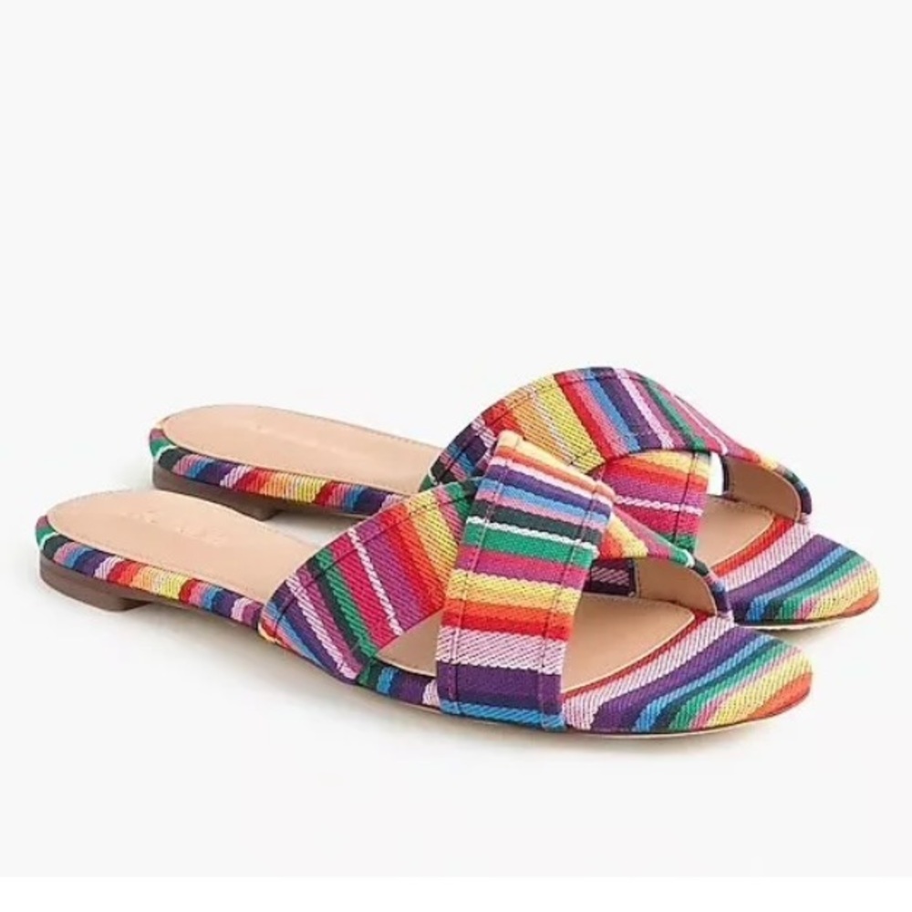 J. Crew Multistripe Cora Crisscross Sandals